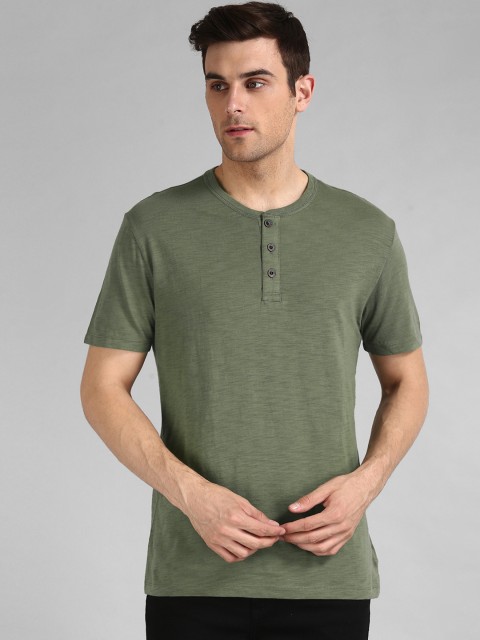 

GAP Olive Green Short Sleeve Solid Henley T-Shirt