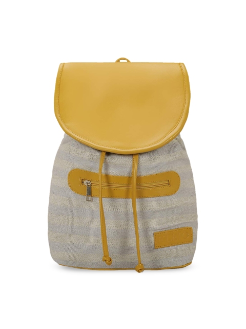 

KLEIO Women Yellow & Beige Colourblocked Backpack