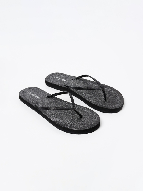 

Ginger by Lifestyle Women Black Printed Thong Flip-Flops