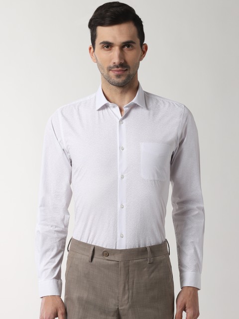 

Peter England Men White Slim Fit Printed Formal Shirt