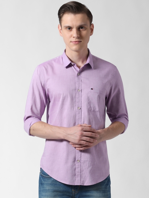 

Peter England Casuals Men Purple Slim Fit Solid Casual Shirt