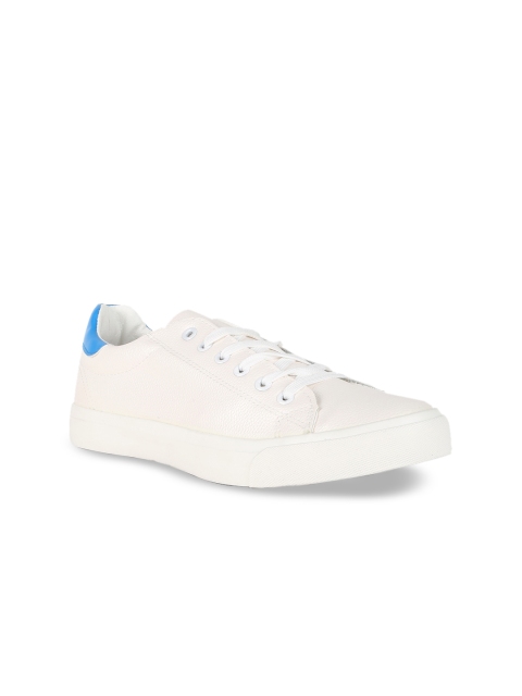 

People Men White & Blue Colourblocked Sneakers