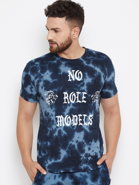 

FUGAZEE Men Blue Printed Slim Fit Round Neck T-shirt
