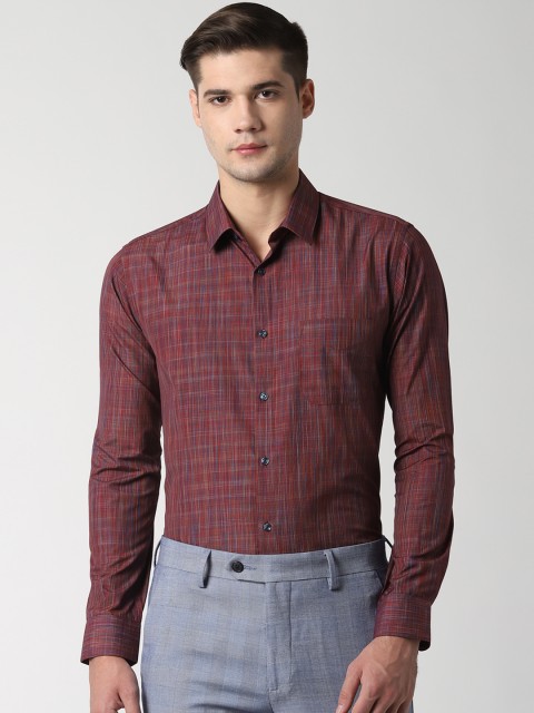 

Peter England Men Rust Slim Fit Solid Formal Shirt