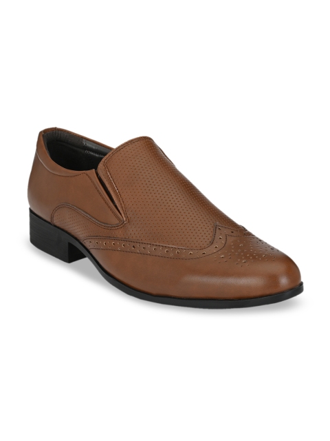 

San Frissco Men Tan Brown Formal Slip-Ons