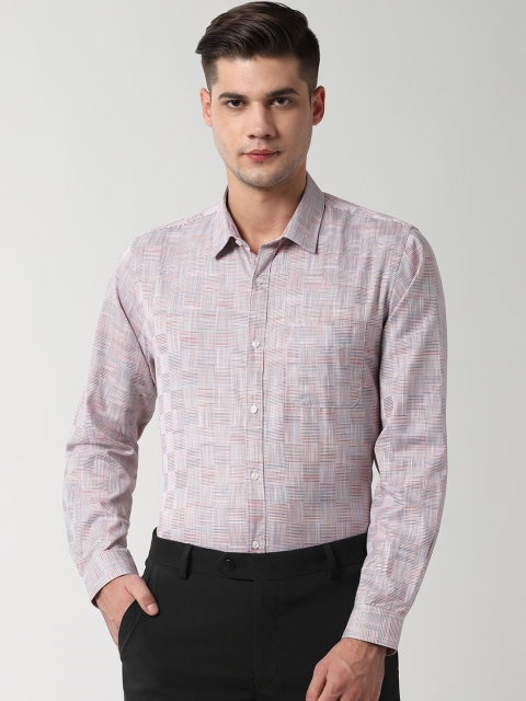 Peter England Men Multicoloured Slim Fit Checked Formal Shirt, Multi