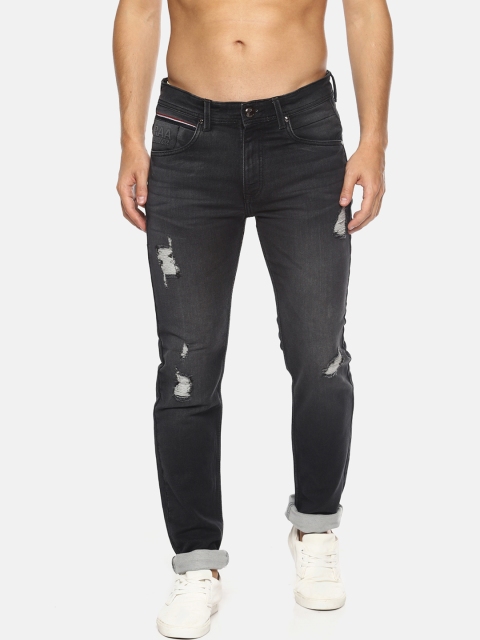 

Raa Jeans Men Black Slim Fit Mid-Rise Mildly Distressed Stretchable Jeans