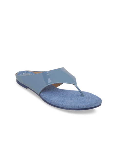 

Mochi Women Blue Solid Open Toe Flats