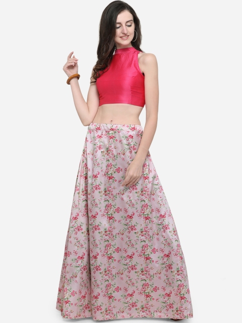

Satrani Pink Unstitched Lehenga with Blouse