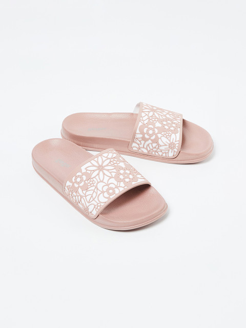 

Ginger by Lifestyle Women Pink & Off-White Printed Sliders