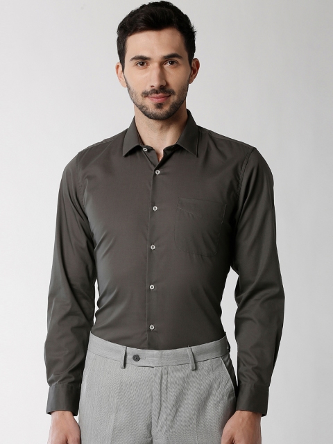 

Peter England Men Grey Slim Fit Solid Formal Shirt