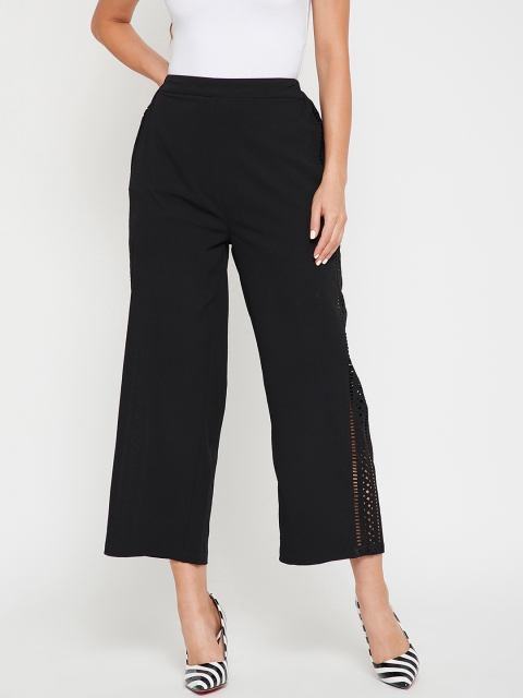 

Carlton London Women Black Regular Fit Solid Culottes