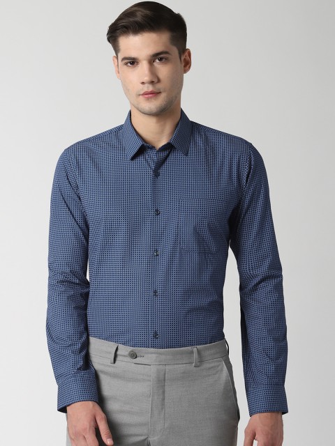 

Peter England Men Blue Slim Fit Printed Formal Shirt