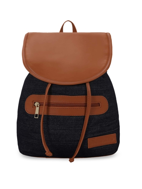 

KLEIO Women Navy Blue & Tan Brown Colourblocked Backpack