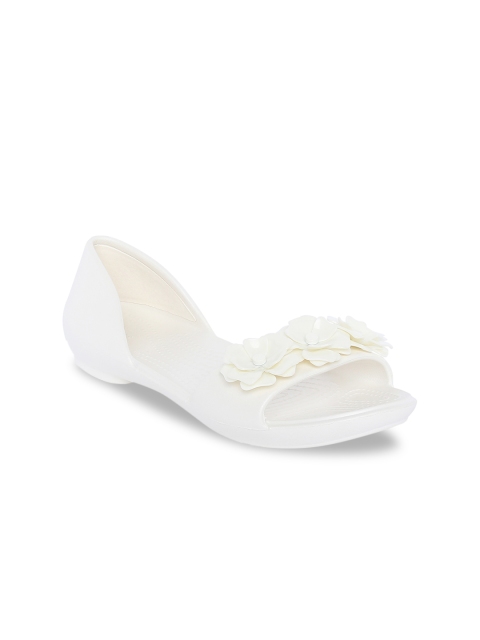 

Crocs Women Off-White Solid Open Toe Flats