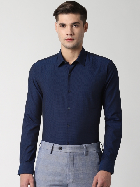 

Peter England Men Navy Blue Slim Fit Solid Formal Shirt