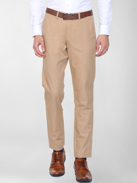 

Peter England Men Beige Regular Fit Solid Formal Trousers