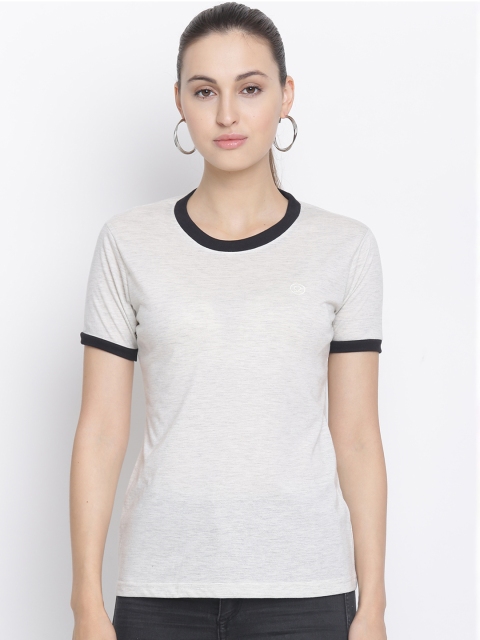 

Chkokko Women Grey Solid Round Neck T-shirt