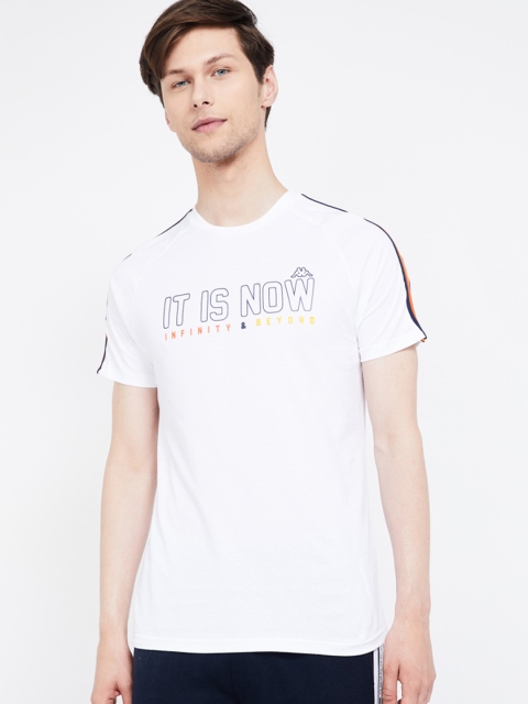 

Kappa Men White Printed Round Neck T-shirt