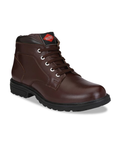 

Mactree Men Brown Solid High-Top Flat Boots