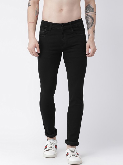 

Rex Straut Jeans Men Black Tapered Fit Mid-Rise Clean Look Jeans