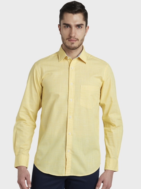 

ColorPlus Men Yellow Tailored Fit Solid Casual Shirt