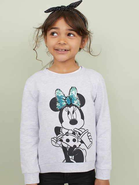 

H&M Girls Grey Printed sweatshirt