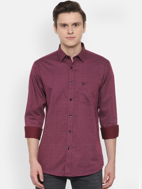 

Allen Solly Men Maroon Slim Fit Checked Casual Shirt
