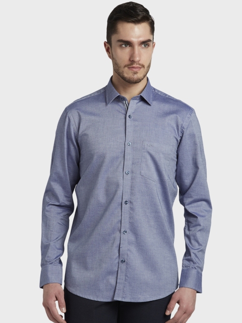 

ColorPlus Men Blue Tailored Fit Self Design Casual Shirt