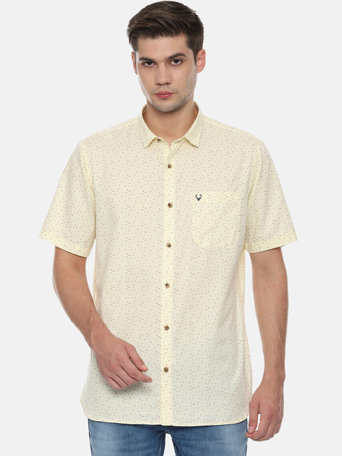 

Allen Solly Men Yellow Slim Fit Printed Casual Shirt