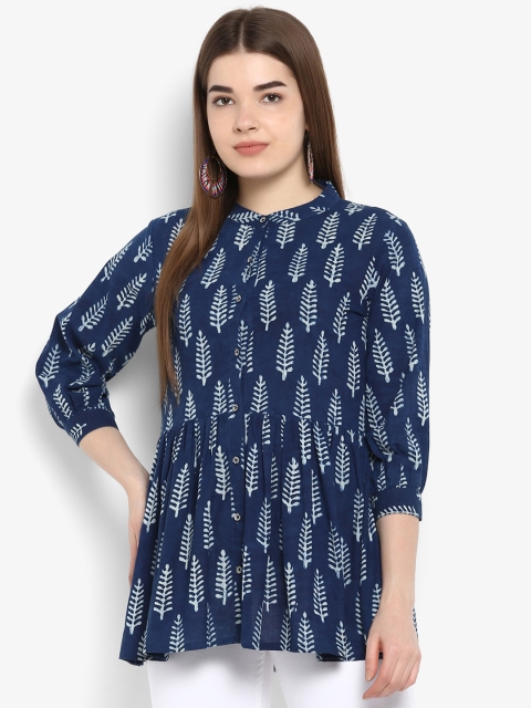 

ETHNIC STREET Women Blue & White Printed Top
