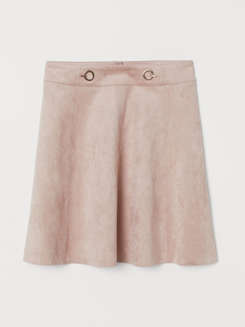 

H&M Women Pink Short imitation suede skirt