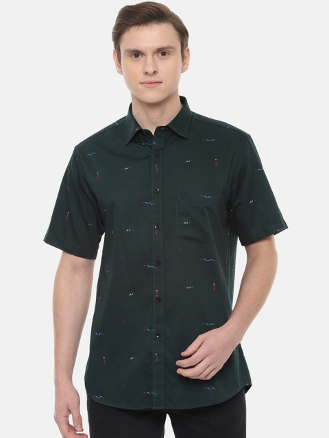 

Allen Solly Men Green Regular Fit Printed Casual Shirt