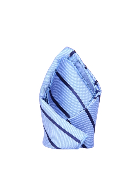 

Tossido Men Blue Striped Pocket Square