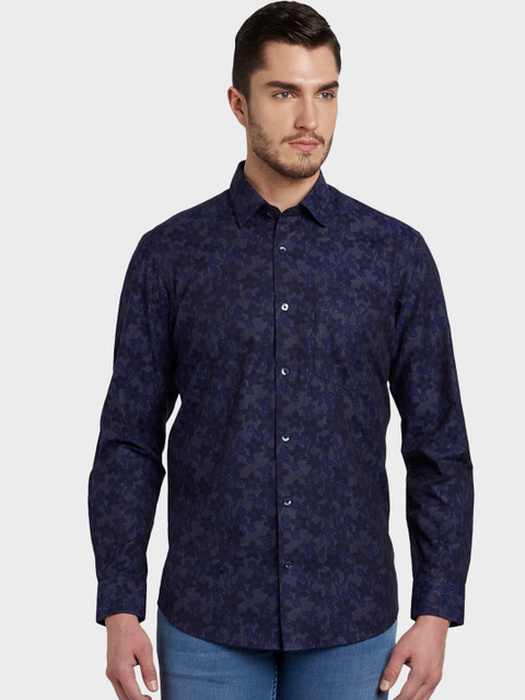 

ColorPlus Men Blue Tailored Fit Printed Casual Shirt