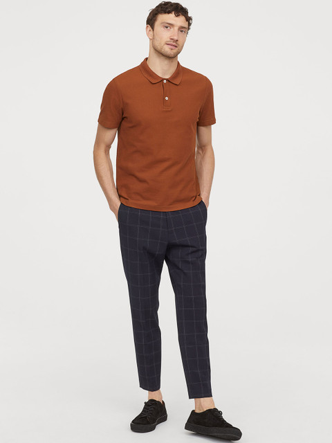

H&M Blue Checked Suit Trousers Skinny Fit