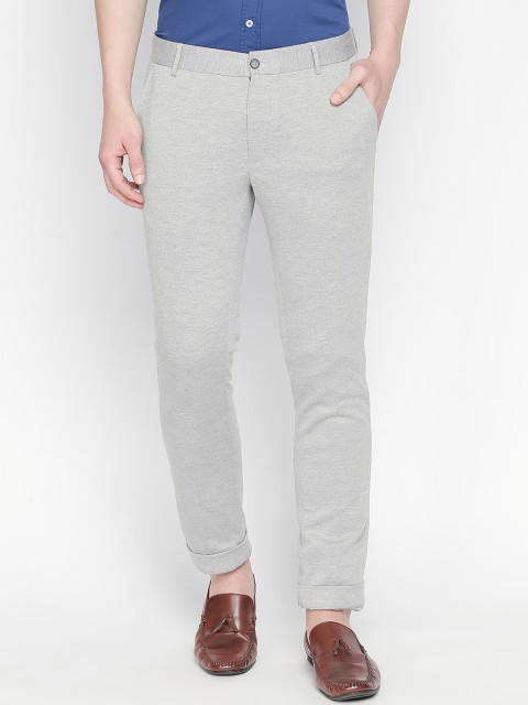 

Basics Men Grey Tapered Fit Solid Regular Trousers