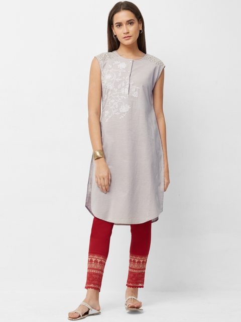 

Naari Women Grey Printed A-Line Kurta