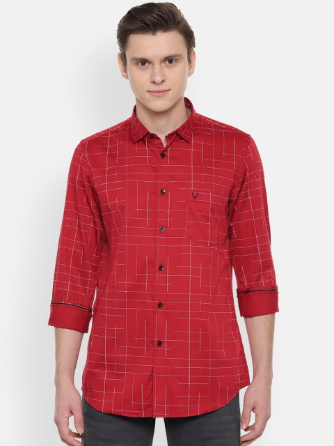 

Allen Solly Men Red Slim Fit Printed Casual Shirt