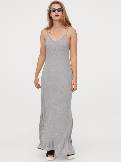 

H&M Women Grey Solid Slip Dress