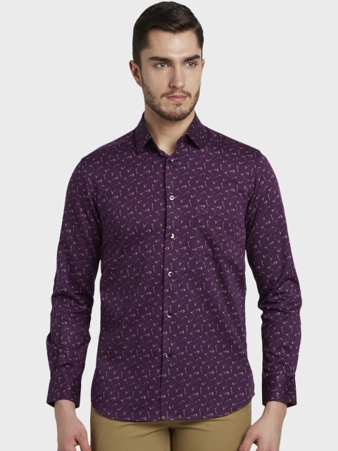 

ColorPlus Men Purple Tailored Fit Printed Casual Shirt