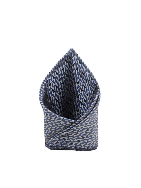 

Tossido Men Grey & Blue Printed Pocket Square