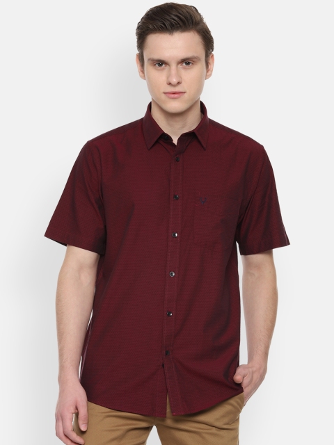 

Allen Solly Men Maroon Slim Fit Self Design Casual Shirt