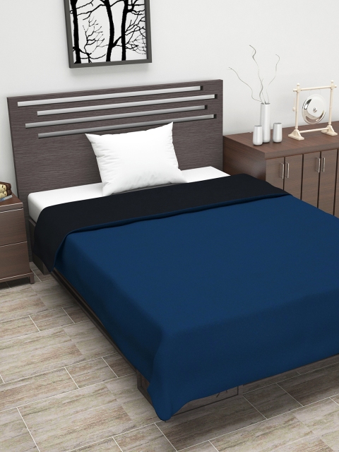 

Divine Casa Blue & Black Solid AC Room 110 GSM Single Bed Dohar