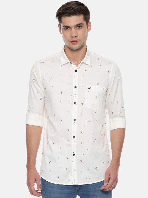 

Allen Solly Men White Slim Fit Printed Casual Shirt