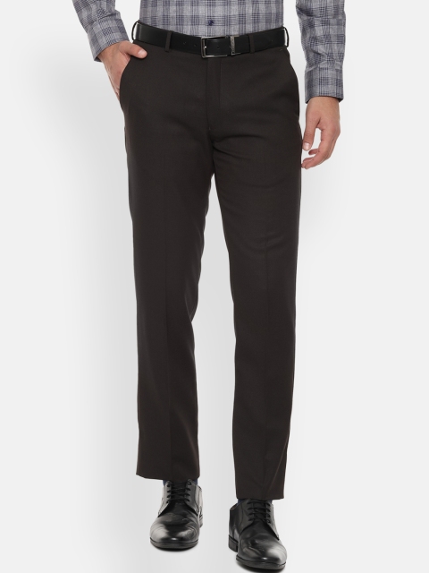 

Louis Philippe Men Brown Regular Fit Self Design Formal Trousers