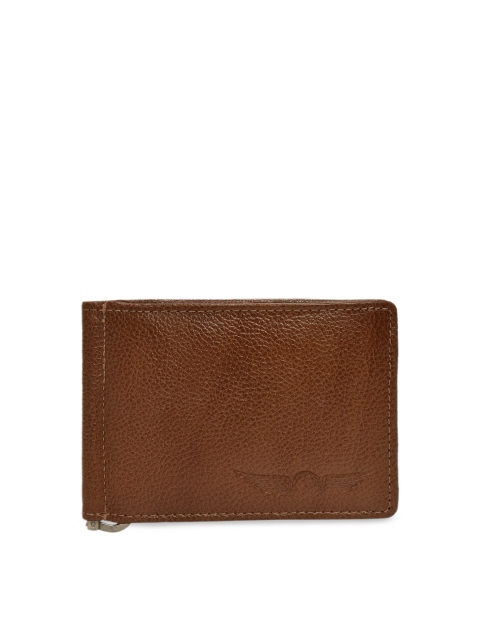 

CHRISTOPOLO Men Brown Solid Two Fold Money Clip Wallet