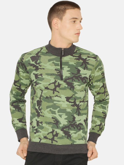 

ARISE Men Green & Grey Printed Sweatshirt