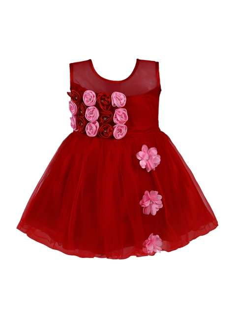 

Wish Karo Girls Red & Pink Fit and Flare Dress