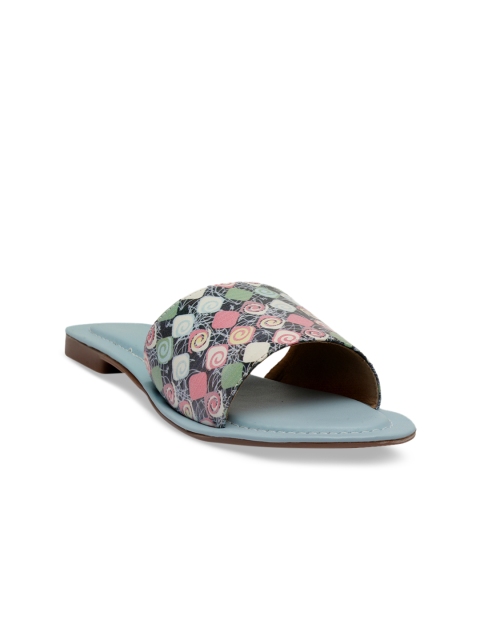 

Nell Women Blue Printed Open Toe Flats